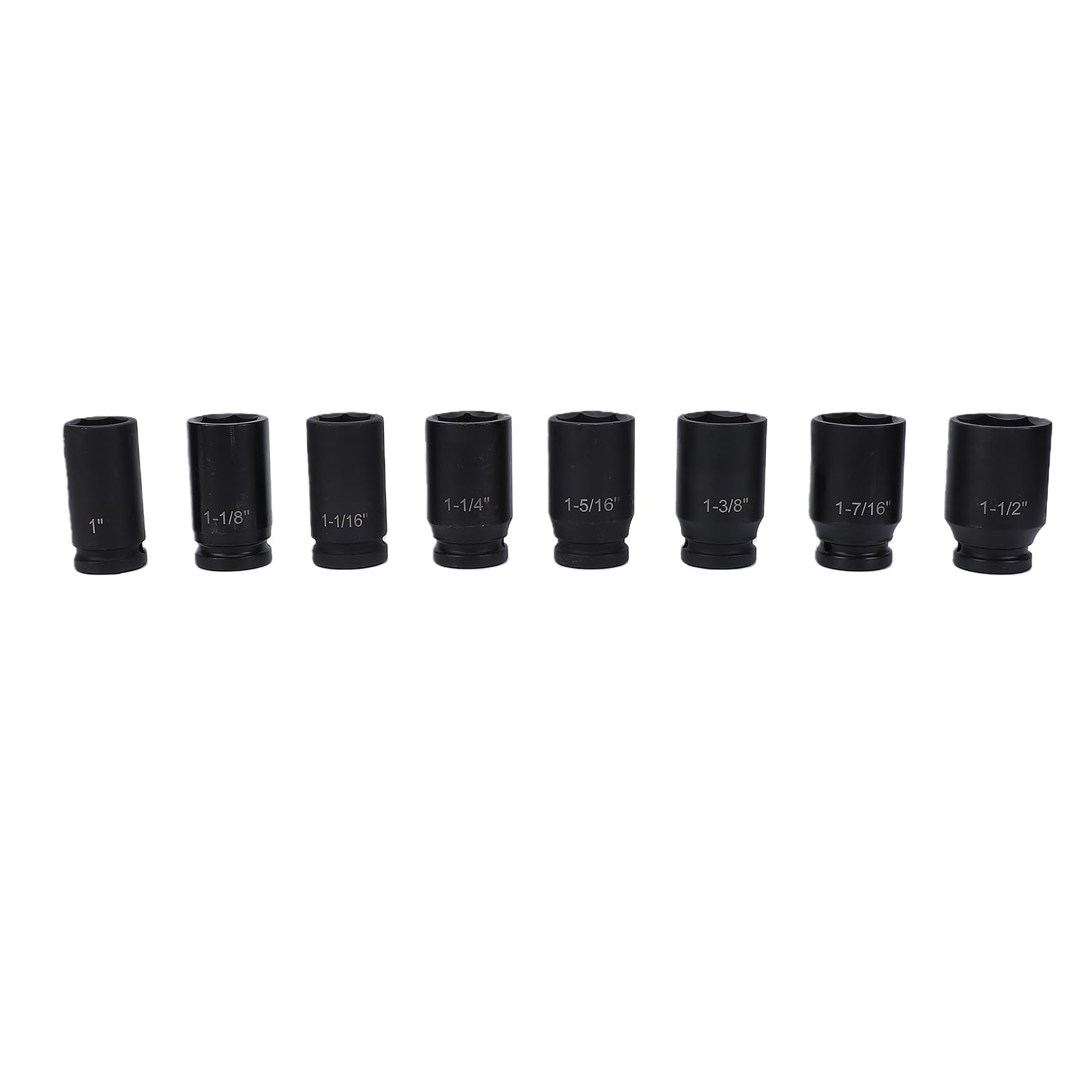 Akozon Juego 8 Vasos Impacto 3/4 Pulgadas Accionamiento Acero CrMo Profundos 6 Puntos SAE 1 a 1-1/2 Pulgadas para Autos CMB0135