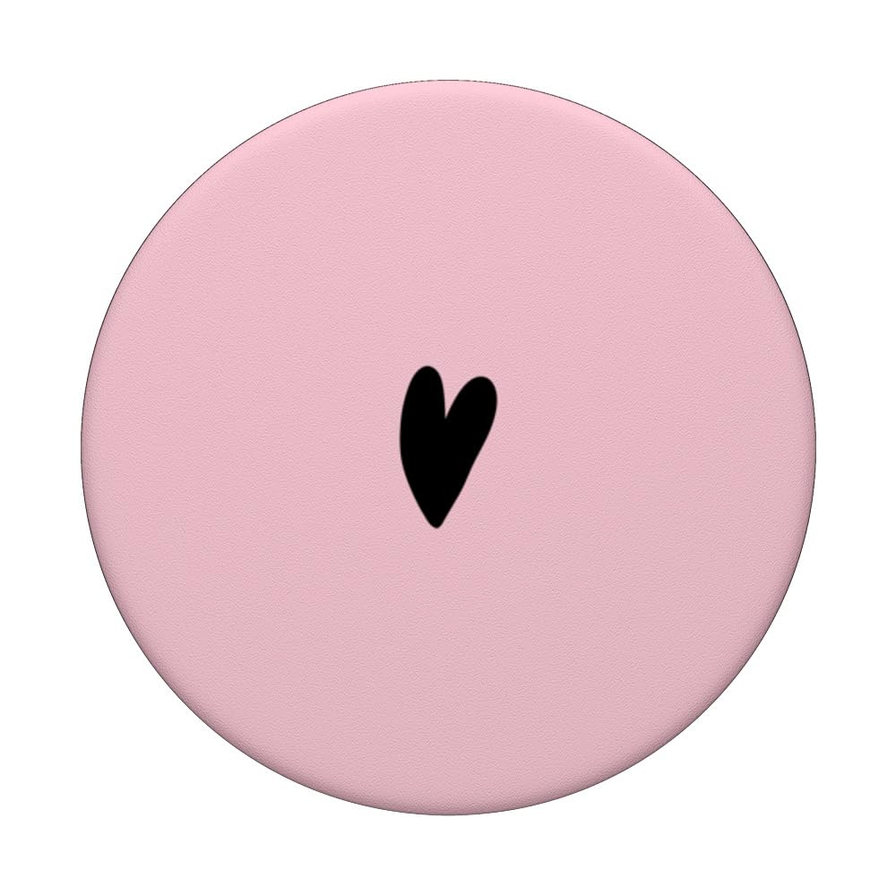 Pale Light Pink Hand Drawn Heart Minimalist Love PopSockets