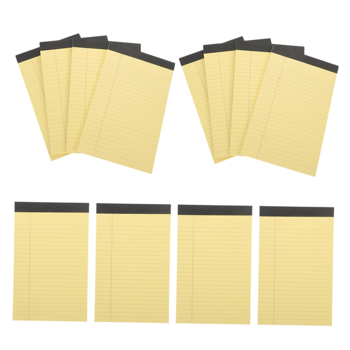 Cuaderno de Notas Rayado Amarillo de Papel, 12 Cuadernos Legales Portátiles