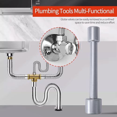 PURPLE STAR 1N Angle Stop Wrench- 6 Inch Steel Angle On Wrench- Practical Plumbing Wrench Removal Tool for Installing & Removing Compression Angle Stop Valves - Thumbnail 4