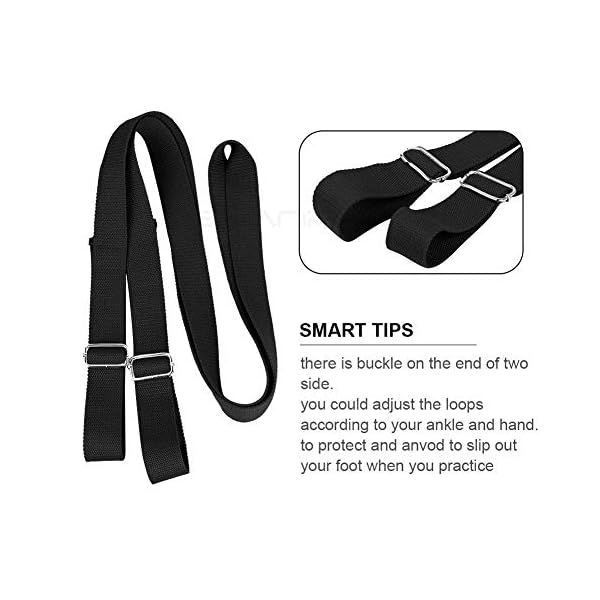 Adjustable Leg Stretcher Lengthen Ballet Stretch Band - Easy Install on Door Flexibility Stretching Leg Strap Great Cheer Dance Gymnastics Trainer stretching equipment taekwondo Training (black)