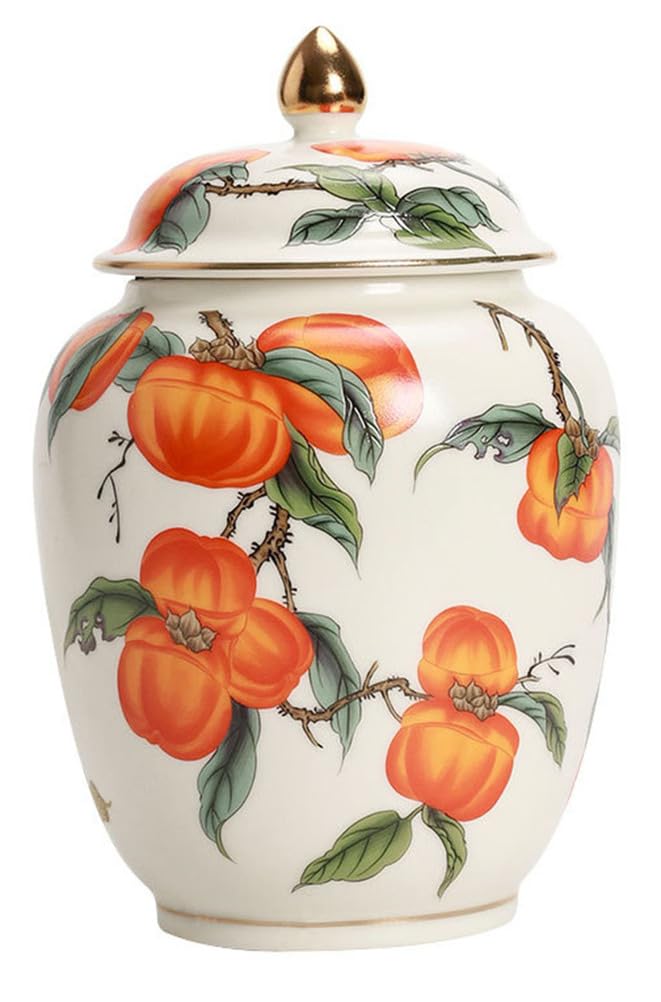 Tarro de Porcelana Estilo Chinoiserie para Guardar té, con Tapa