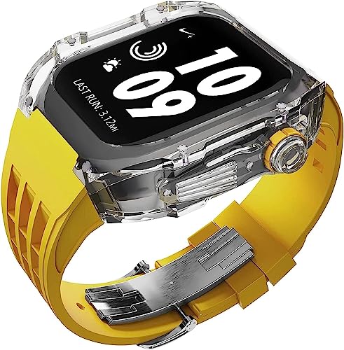 Bracelet Apple Watch SE transparent anti-jaunissement SAAWEE protège l'écran et le boîtier