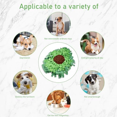 BAIFULAI Schnüffelteppich für Hunde, 68 X 53 cm Avocado Schnüffelmatte, Faltbares Pet Sniffing Mat Trainingsmatte, Anti-Rutsch Haustier Schnüffelteppich, Schnüffeldecke für Haustier Hunde Katzen