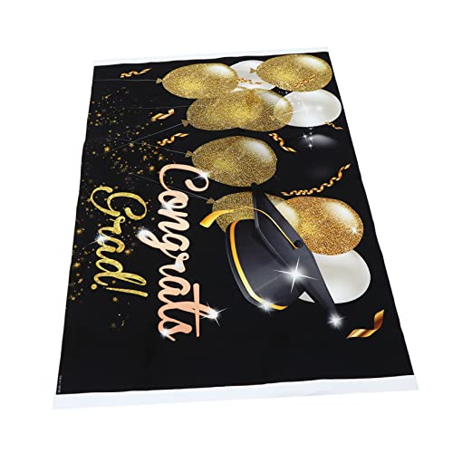 DOITOOL Bandera de graduación 2021 pancarta graduacion decoración graduación Decoración de fiesta de graduación pancarta de graduación 2021 banner de graduación Tela de poliéster Black