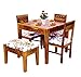 RK Wood Solid Sheesham Wood 4 Seater Dining Table Set for Home | Wooden Dining Table with 3 Chairs & 1 Bench | Handmade Dining Room Furniture for Living Room (Poster-Style-01