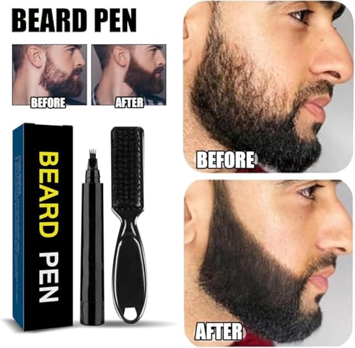 Image of 2 in 1 Hair Color Dye Stick Comb, Safe-And Waterproof and Sweat-Proof Hairs Dyes Comb,Instant and Best Hair Care, for Women & Men, Korean Hair Color Easy Application (Brown Hair Dye) (Black Beard Colouring Pen)