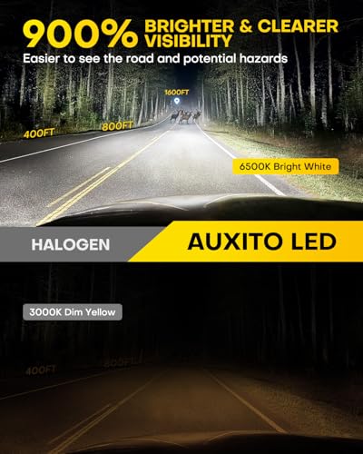 Image of AUXITO 9005 H11 LED Bulbs Combo, 100000LM Super Bright, Plug-N-Play, Error-Free, Universal Fit, 6500K Cool White, 4PCS