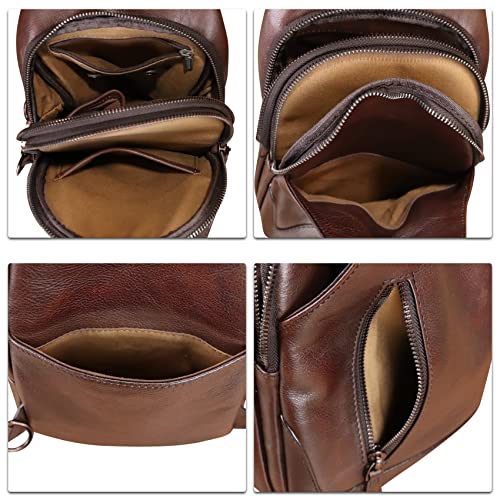 LRTO Genuine Leather Retro Sling Bag