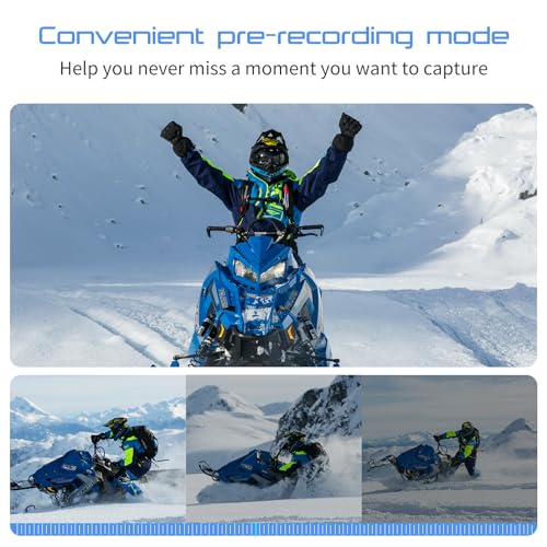 Apexcam K20 Cámara Deportiva con Pantalla Táctil 4K60FPS 48MP Ultra HD WiFi 8X Zoom EIS Cámara Acción Cámara Subacuática 20m Sumergible con Tarjeta 64GB 2.4G Control Remoto 2x1350mAh Baterías - imagen 5