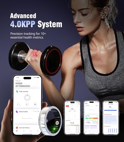 Image of 10 Gen Diamond Smart Ring and Wireless Charging Case【Industry Ranking No.1 - 0 Measurement Error】 2026 Smart Ring for Women & Men for Sleep Tracking Wearable Device,Fitness Ring【Silver 9#】