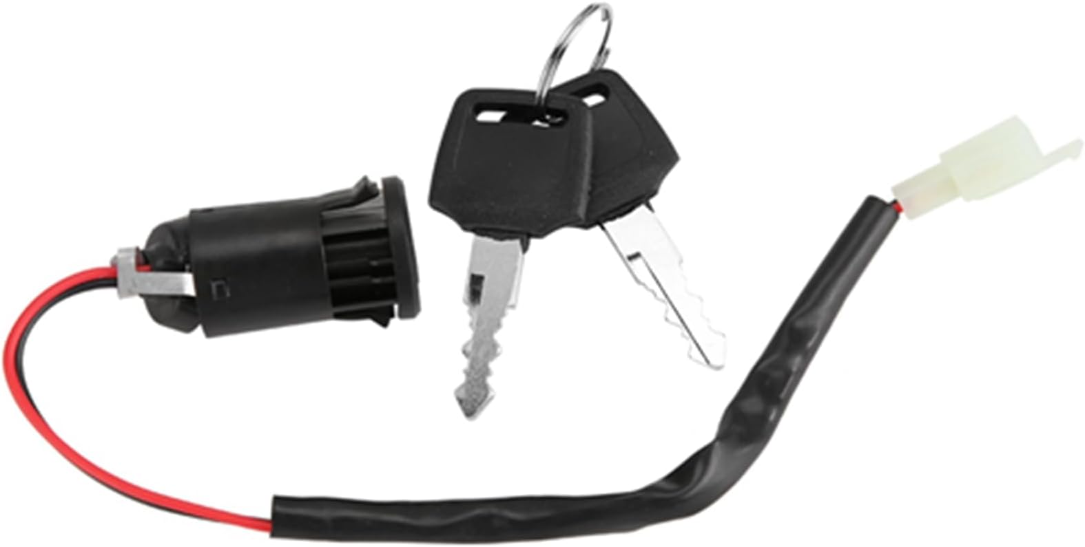 2 Pcs Ignition Switch Lock and Key Set Stylish Decorative Electric Scooter Accessories Replacement for Bike Tricycle for UBER Eats Delivery Riders Plastic As Picture Shown,13.4inch Long