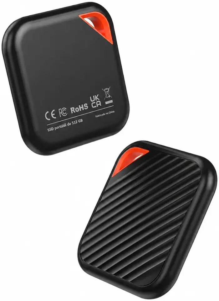 SSD Portátil, USB-C, USB 3.2 Gen 2x2, Velocidade até 2000 MB/s, Preto, 58x58x9,7mm, para iPhone 15 e 16, Mac, Notebooks