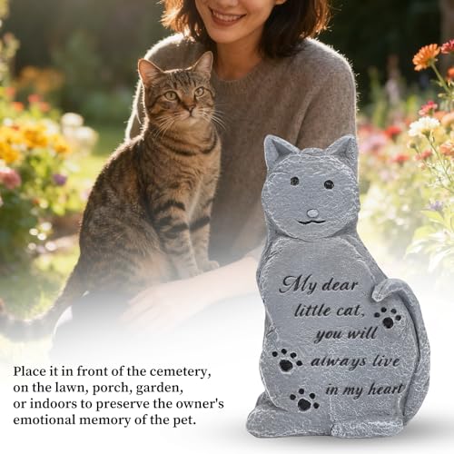 Estatua Conmemorativa de Resina de Lápida de Gato para jardín 4