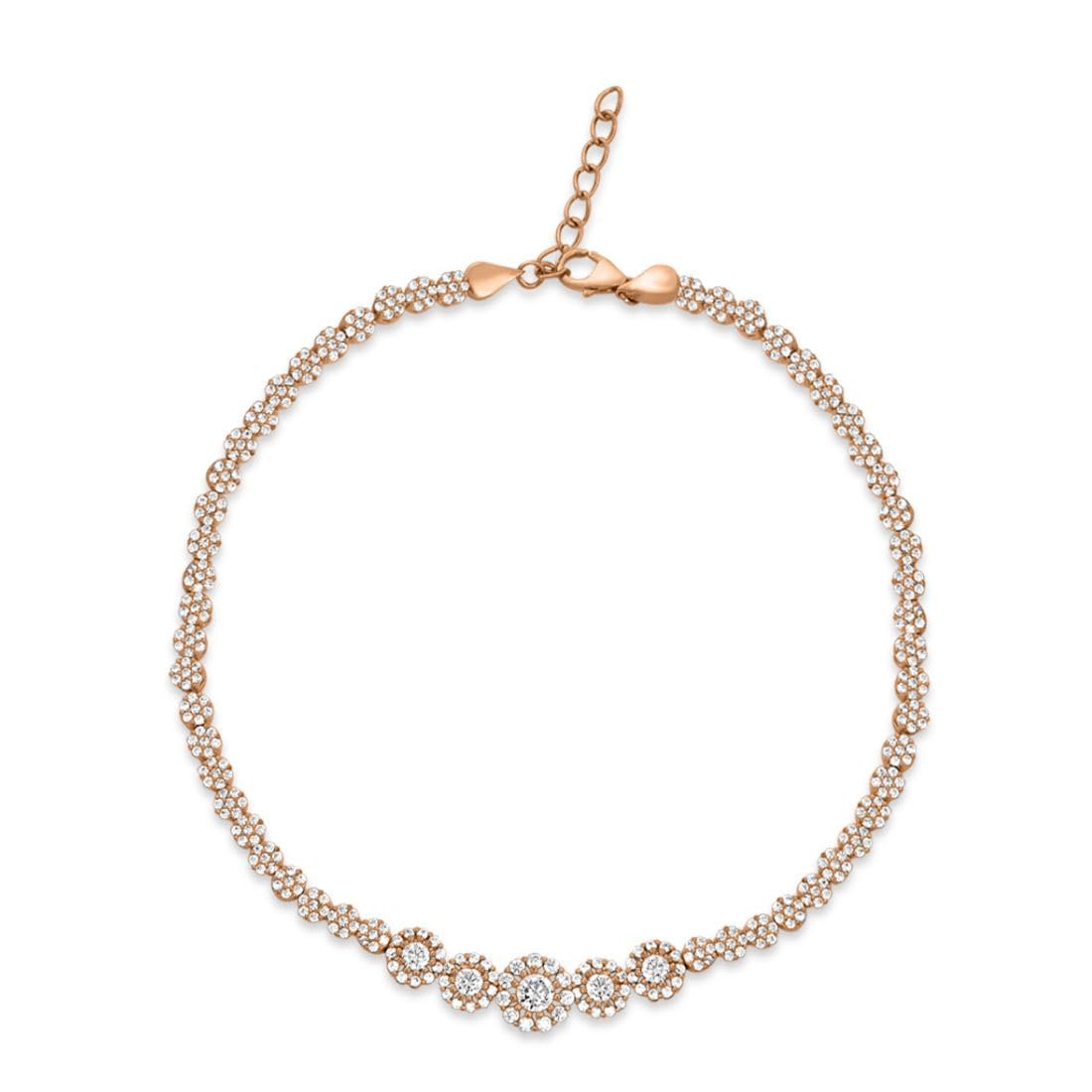 zavya 925 Sterling Silver Cubic Zirconia Rose Gold Plating Charm Anklet (Single) | Gift for Women & Girls | With Certificate of Authenticity & 925 Stamp-picture-32