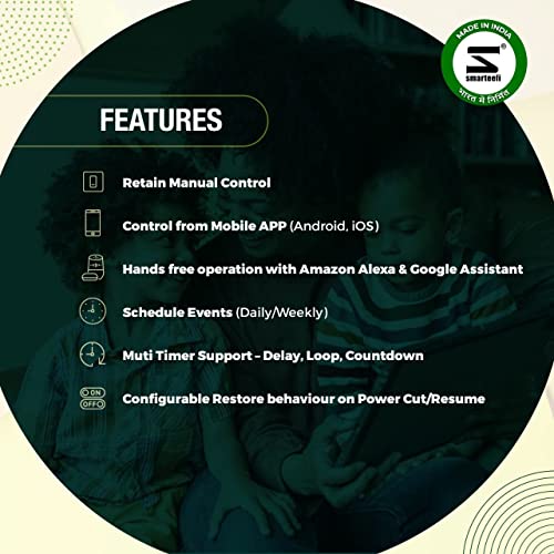 Image of Smarteefi WiFi 6 Node Switch (STD-SERIES), Retrofit Smart Switch for Home Automation, Works with existing switches, No hub required, Compatible with Alexa and Google Home (STD-SERIES, 6 Node)