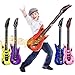 Assorted Color 36In Inflatable Guitar Toys for Kids Birthday Party, Karaoke Themed Rock and Roll Decor