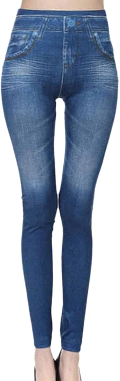 Faux Denim High Waist Pencil Pants 