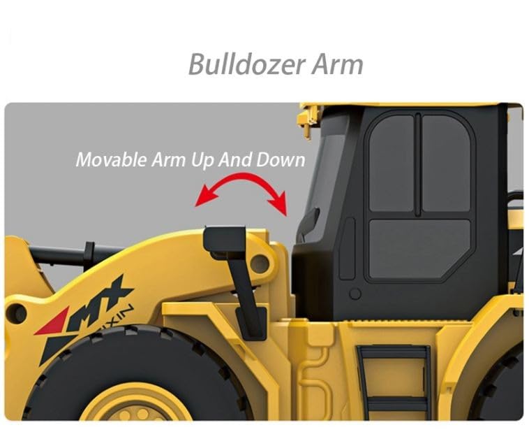 Image of Jack Royal Remote Control Bulldozer Rechargeable 6 Channel Full Functional Rc Truck Tractor 2.4G Toy Construction Truck with Lights & Sound
