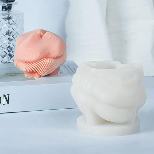 JIBEVEYYI Molde de silicona para velas 3D, moldes de silicona geométricos de abstracción, velas perfumadas, chocolate, jabón, arcilla, yeso, molde