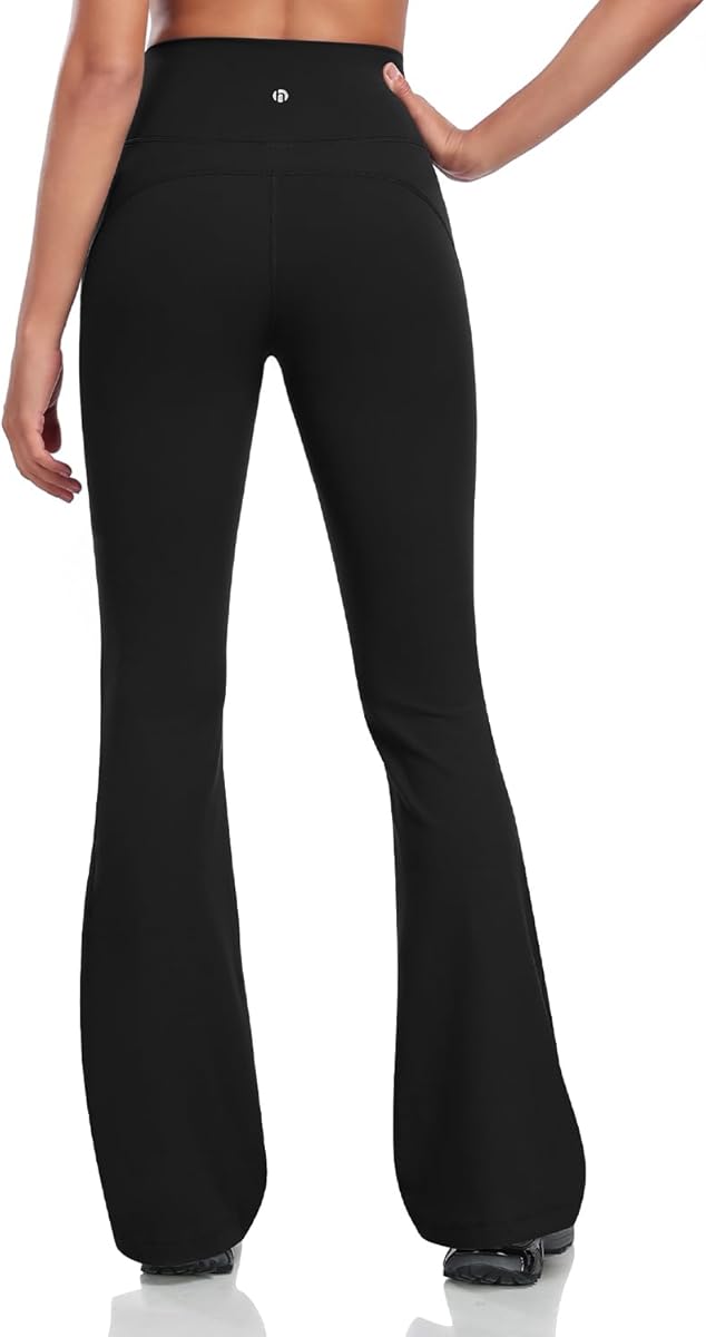 HeyNuts Mellow Flare Leggings 29"/30.5"/32.5"/34.5", High Waisted Tummy Control Wide Leg Bootcut Yoga Pants Lounge Soft