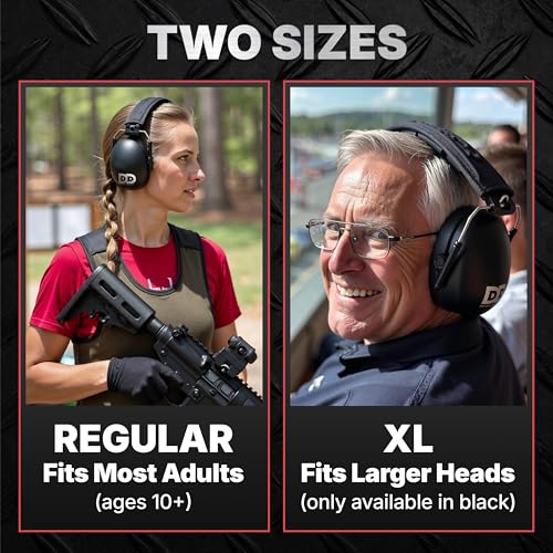 Image of DECIBEL DEFENSE Professional Safety Ear Muffs 37dB NRR - The HIGHEST Rated & MOST COMFORTABLE Ear Protection for Shooting & Industrial Use - THE BEST HEARING PROTECTION GUARANTEED (EXTRA LARGE)