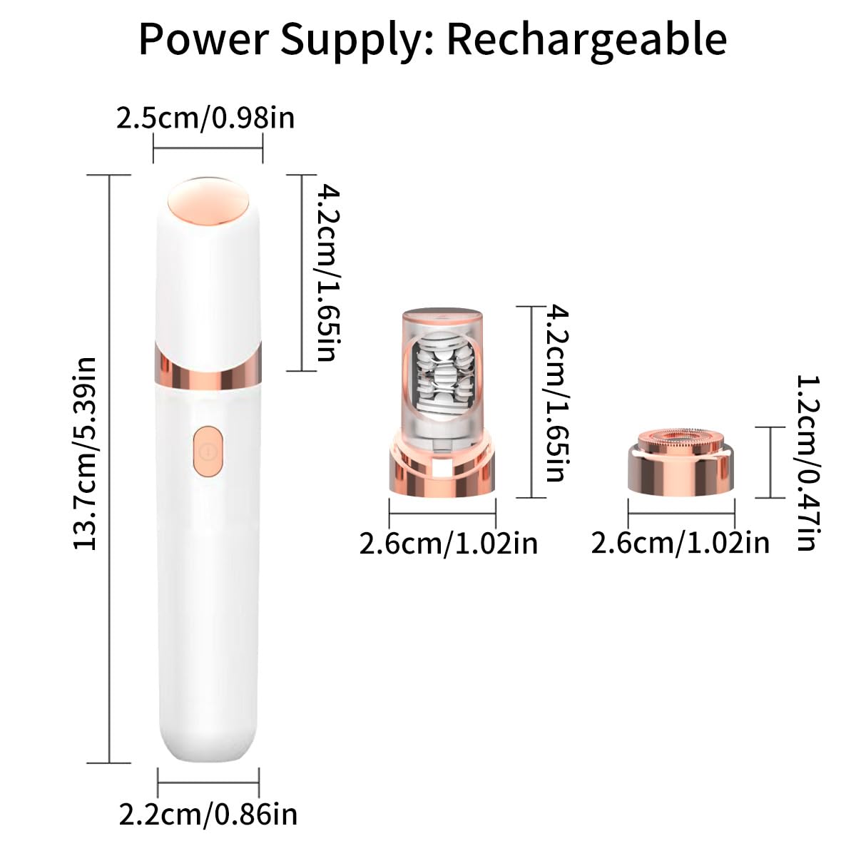 Épilateur 2 en 1 pour Femme Épilateur Facial Rechargeable avec 2 Têtes de Rechange Rasoir Électrique Sans Fil et Lumière LED pour Tous Âges et L'épilation Durable des Racines