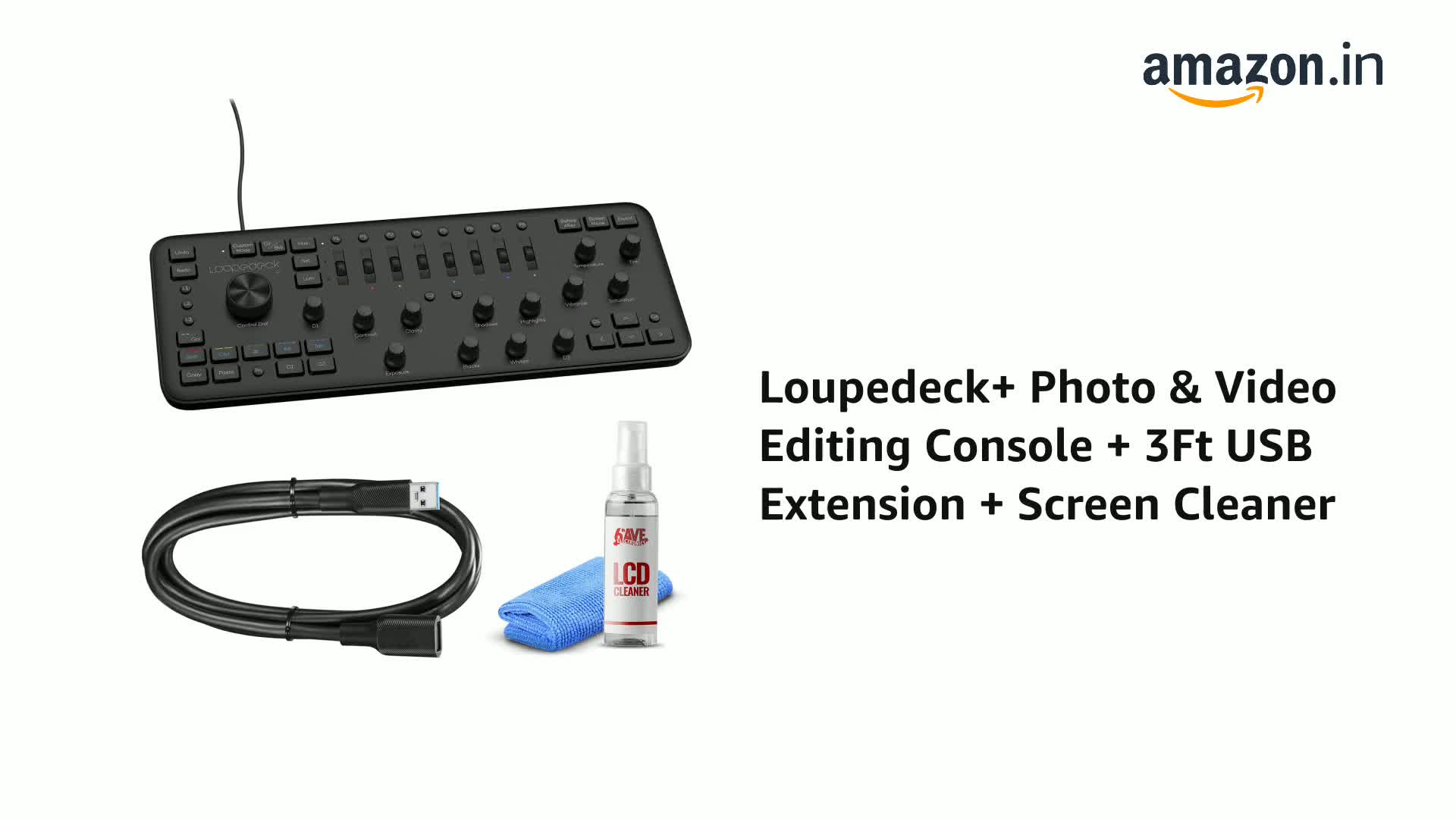Loupedeck+ Photo & Video Editing Console + 3Ft USB Extension Loupedeck+ Photo & Video Editing Console + 3Ft USB Extension