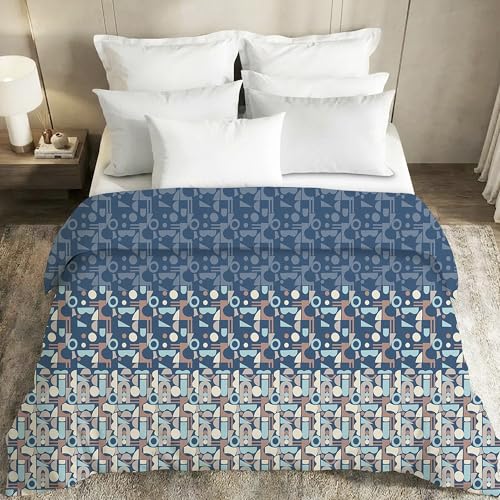Image of MYTRIDENT Soft Comfort Comforter, 100% Cotton Cover, 200 GSM Fiber Filled Comforter, 88 Inches x 104 Inches, King Size Comforter, Printed, AC Blanket, Reversible - Deco Dusk