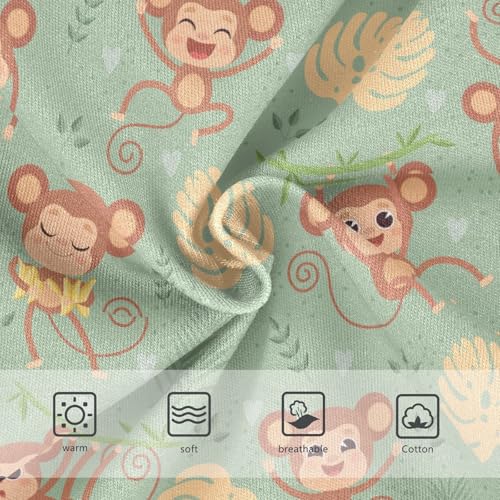 Little Girl Underwear Toddler Panties Kids Undies Monkey Cartoon Soft Cotton Briefs 2T-8Y3