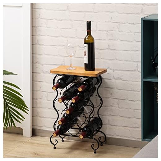 ALIMORDEN Wine Racks for Floor 13 Wine Bottles Holder Stand Wine Rack Freestanding Storage Organizer Corner Wine Rack Table Bar Liquor Cabinet at Home Black