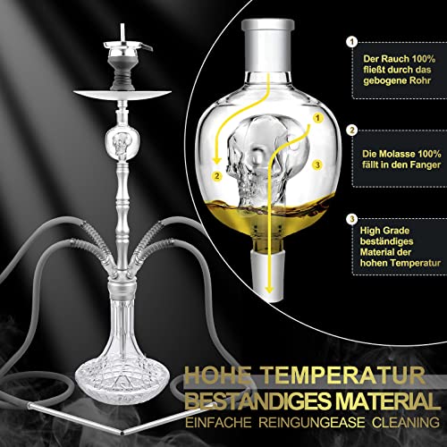 RYOSEE 93cm Shisha-Set, 4 Schläuche und Griffe, Alu-Rauchrohr, ausgestattet mit Ölsammler, Glas-Zigarettenspitze, Einweg… – Bild 4