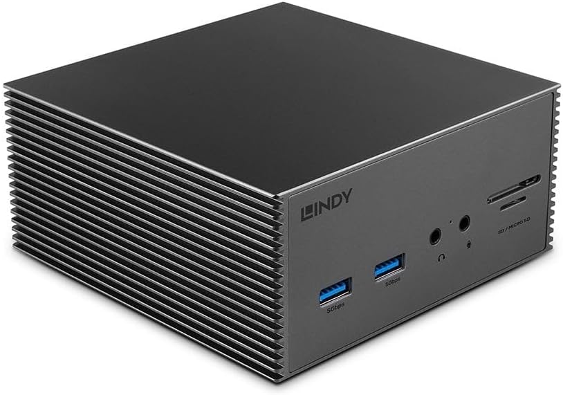 Lindy DST-Pro 101, Docking Station USB-C con Soporte 4K y Fuente 100W
