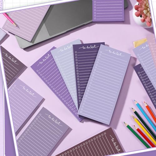 Image of Censen 10 Pack 500 Sheets to Do List Notes Daily Checklist Notepad with 50 Sheets Undated Memo Pad Color Block Shopping List Weekly Plan Notepad Organizer Planners(Gradient Purple,Lined) | Note Book 513 Sheets Colorful Memo Pad Office School Supplies Planner Shopping Weekly Plan Task Organizer Tear-off Design