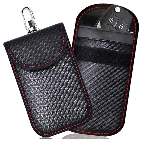 Faraday Pouch for Car Keys, Red Car Key Signal Blocking Case, Keyless Entry Car Keys Case | RFID Blocker Bag for Car Security, Car Safety Protector