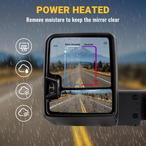 Sanooer Tow Mirrors for 2019-2026 Chevy Silverado 1500 Manual Folding by Sanooer - Used condition - Image 4