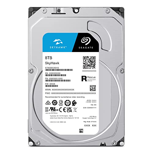 Image of Seagate Skyhawk 8TB Video Internal Hard Drive HDD - 3.5 Inch SATA 6Gb /s 256MB Cache for DVR NVR Security Camera System with Data Rescue Services (ST8000VX010)