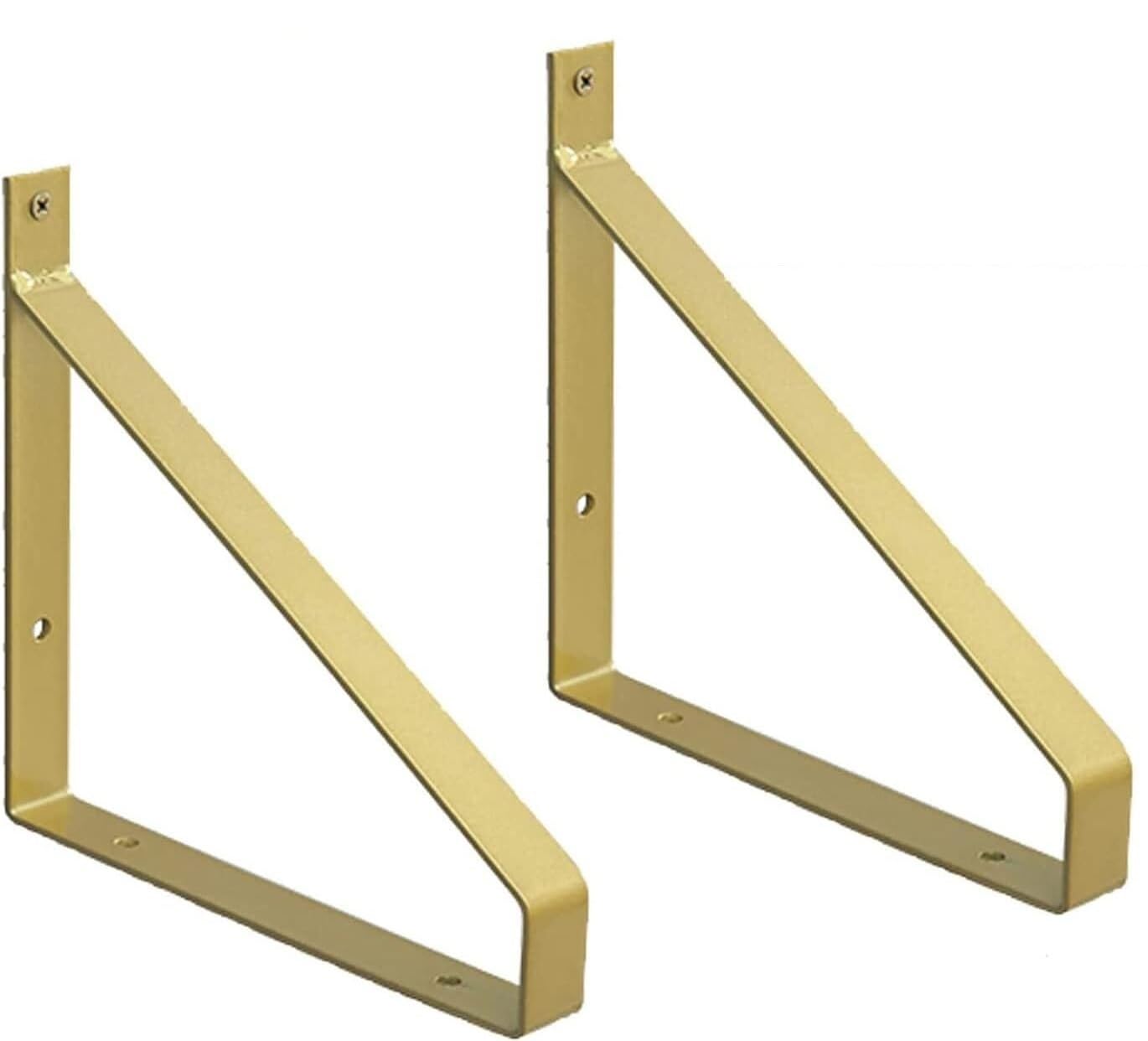 Koinen Gold Wall Brackets,Djustable Angle Bracket,Triangular Fixed Shelving Bracket, Right-Angle Wall-Mounted Floating Shelf Supports With Screws, -20Cm/7.9In ( Color : ( Color : Size : 20Cm/7.9