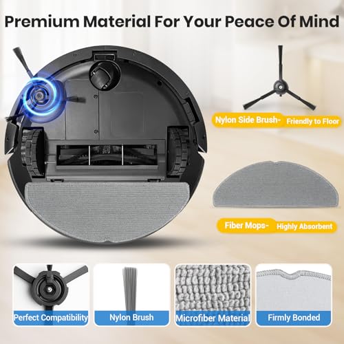 Image of RV20 Max Plus Replacement Parts for Tapo RV20 Max Plus /RV30 Max Plus /RV30 /RV20 Robotic Vacuum Cleaner Parts with 1 Roller, 4 HEAP, 6 Mops, 6 Dust Bags, 6 Side Brushes,1 Clean Brush