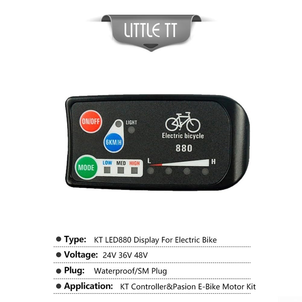 Misuratore di controllo per bicicletta elettrica, 24/36/48 V, display a LED, controllo bici elettrica con display a quattro bit di potenza per KT 880 per KT-LED880