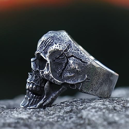 Image of 2023 Skull Ring Cool Evil Death Punk Rock Stainless Steel Rings Aly Style Jewelry