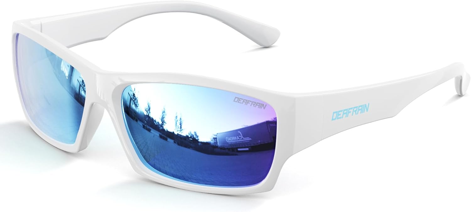 DEAFRAIN Kids Sunglasses Boys Girls Youth Polarized Unbreakable Flexible Sports Baseball Glasses for Teen Age 5-12