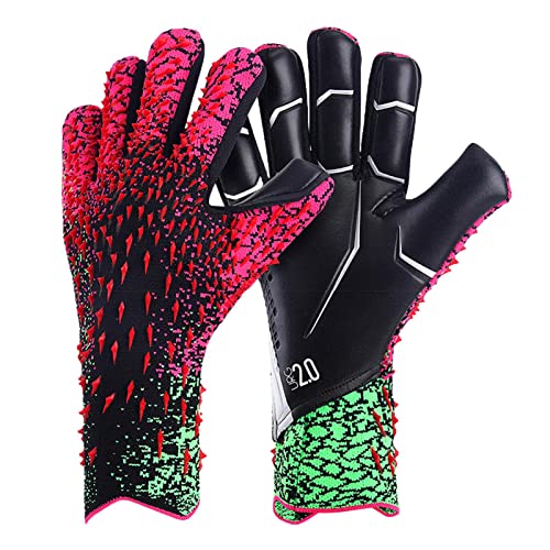 Virtcooy Kids Soccer Goalie Gloves, Anti-Slip Soccer Goalkeeper Gloves, Full Finger Hand Protection Children Football Gloves, for Training and Match, Size 6/7/8/9/10