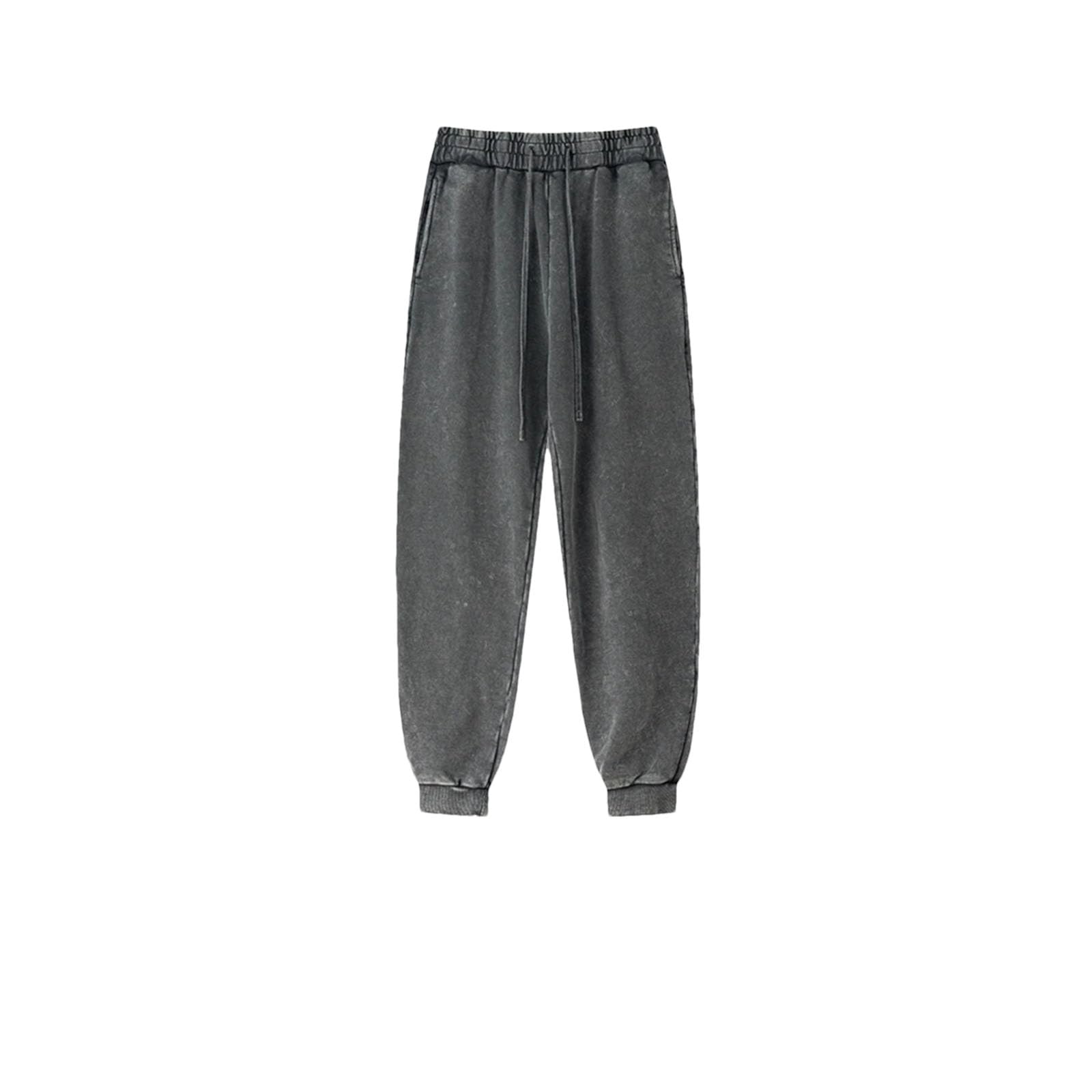 Mens Heavyweight Solid Sweatpants Mid Waist Elastic Closure Loose Fit Long Length Everyday Wear