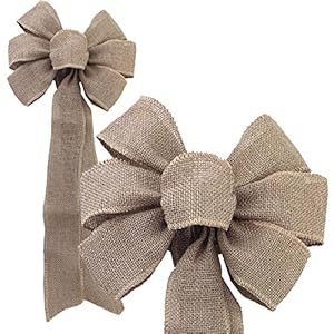 Natural Burlap Ribbon Wreath Bow - 10" Wide, 18" Long Tails, Farmhouse, Easter, Fall, Winter, Thanksgiving, Christmas, Tree Decoration Natural Burlap Ribbon Wreath Bow 10 Wide 18 Long Tails Farmhouse Easter Fall Winter Thanksgiving Christmas Tree Decoration
