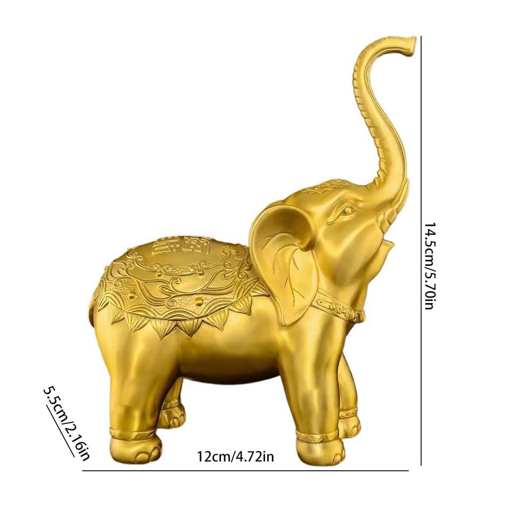 Artigianato in Rame per Ufficio, Coppia di Ornamenti in Ottone per Elefanti, Porta Portafortuna, Decorazione per Soggiorno, Scultura, Statua in Rame, Casa, Hotel, Bar