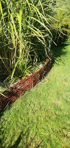 Beeteinfassung Weide 30 cm x 60 cm 10er Set - Weiden Steckzaun als Beetumrandung oder Gartenabgrenzung