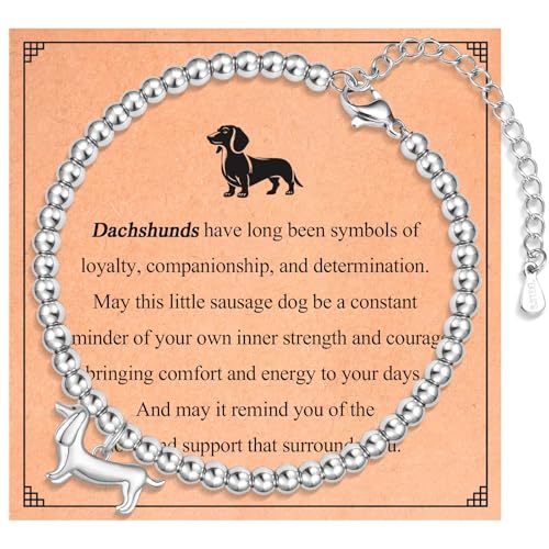 EPVID Regali per Cani per Donne, Braccialetto con Ciondolo di Cane, Regali per Bassotto, Bulldog, Golden Retriever, Chihuahua, Corgi, Boston Terrier, Dolci Regali di Natale, Compleanno, San Valentino