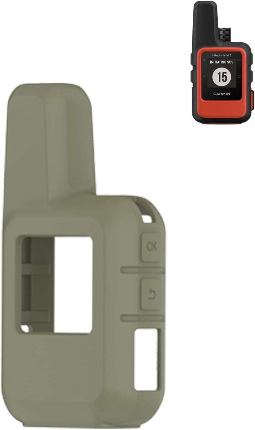 Case for Garmin inReach Mini 2 Lightweight and Compact Satellite Communicator, WUNIAK Soft Silicone Protective Portable Scratch Shock Resistant Shell Case for Garmin inReach Mini 2,Green