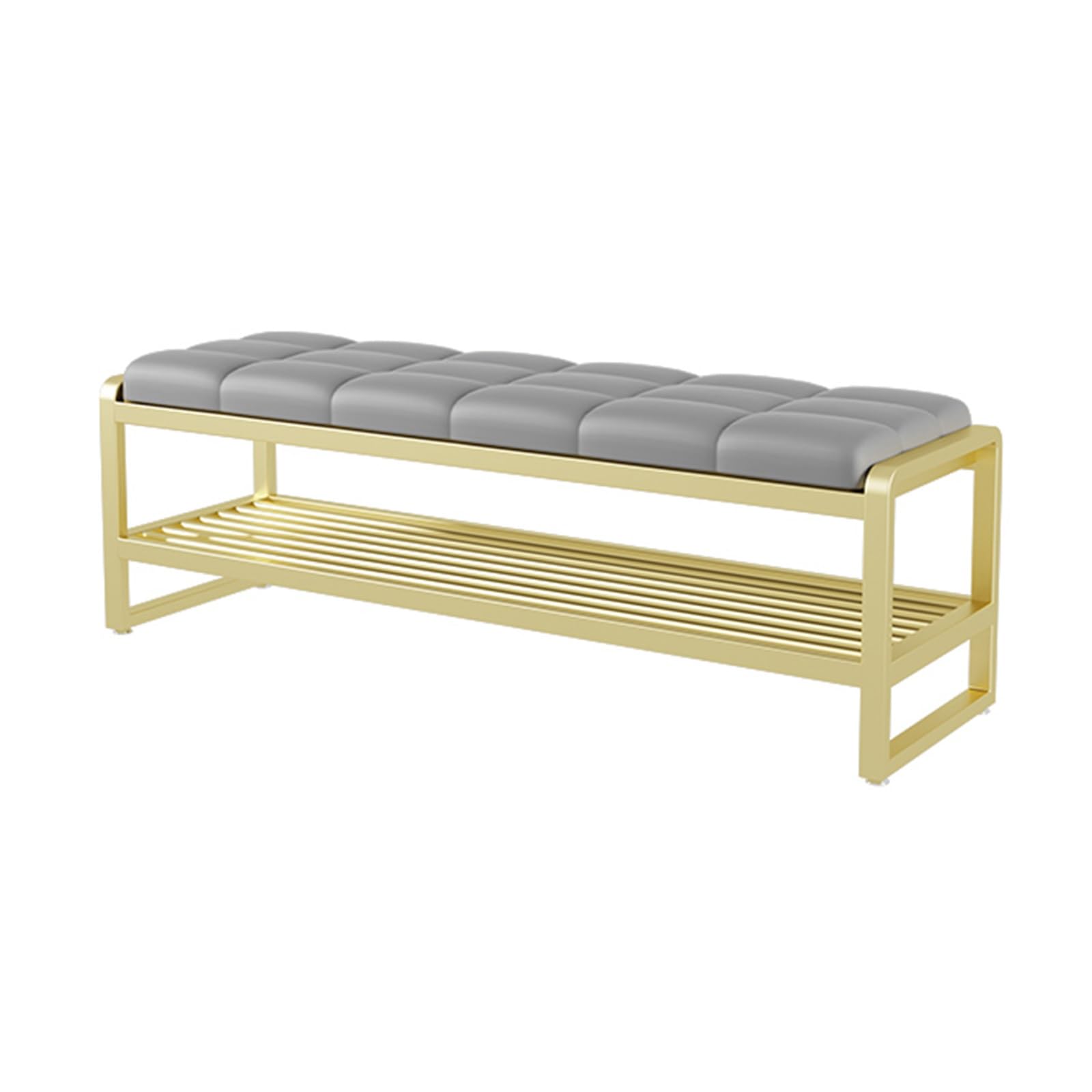 LWJSOCP Shoe Storage Bench with Foam Padded Seat Faux Leather Upholstery & Sturdy Metal Frame – Perfect for Hallway & Mudroom nization